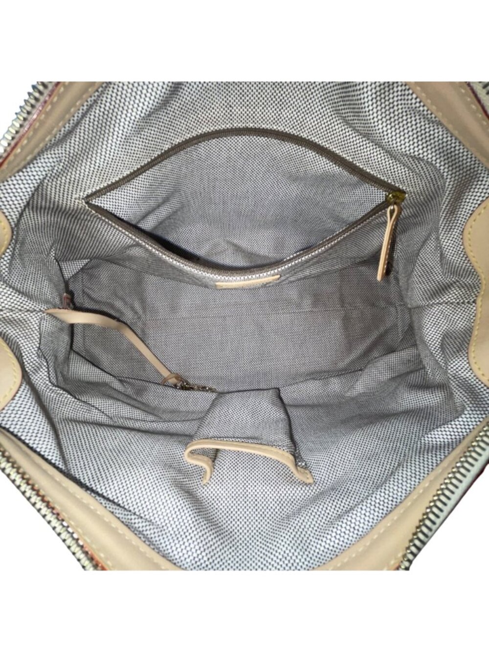 Dooney & Bourke Women’s Beige & Gray Monogram Leather Logo Pocket Tote Bag image 6